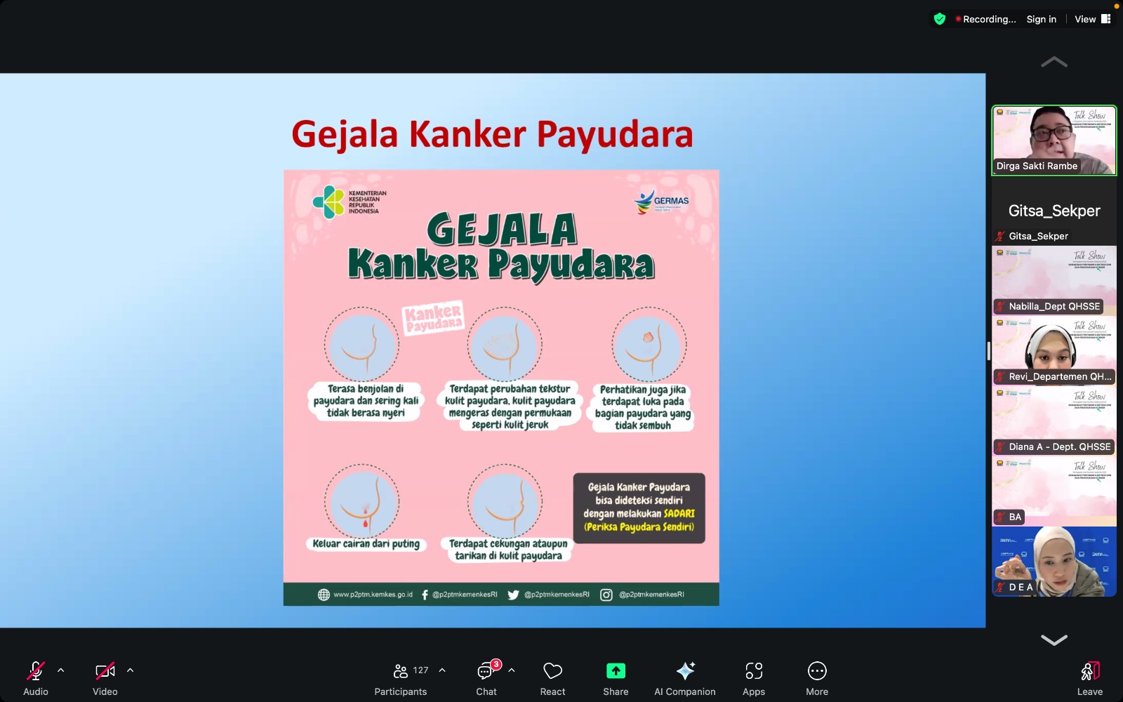 Peringati Hari Kanker Sedunia, Brantas Abipraya Perkuat Kesadaran dengan Webinar Deteksi Dini