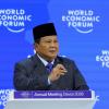Presiden Prabowo Subianto saat memberikan pidato di WEF Davos. (dok. Denis Balibouse/REUTERS)